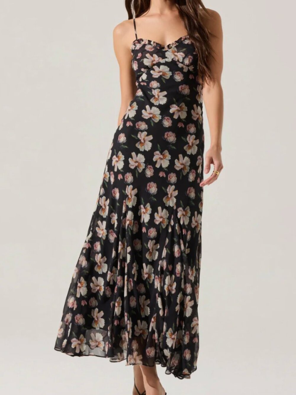 ASTR Maeryn Sweetheart Ruffle Maxi Dress NWT